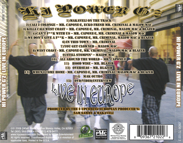 Hi Power G'z - Live In Europe Chicano Rap